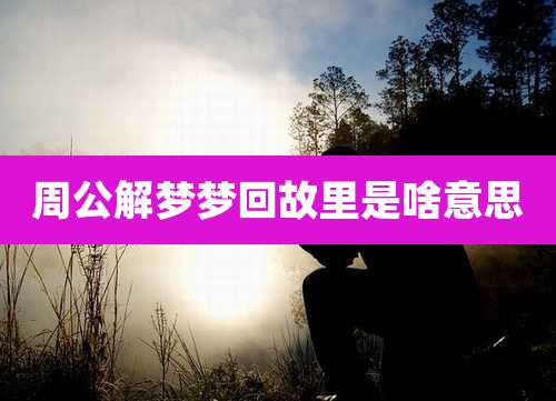 周公解梦梦回故里是啥意思