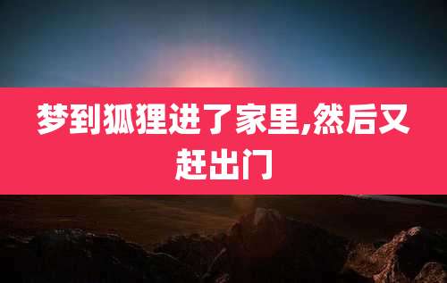 梦到狐狸进了家里,然后又赶出门