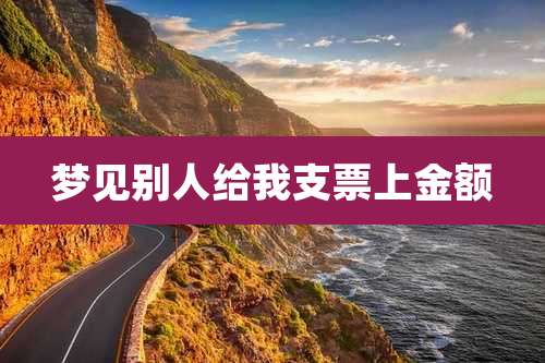 梦见别人给我支票上金额