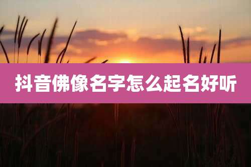 抖音佛像名字怎么起名好听