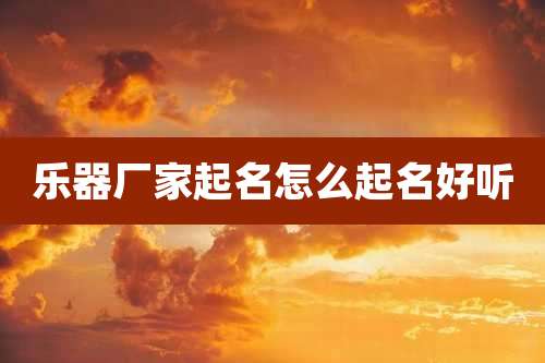 乐器厂家起名怎么起名好听