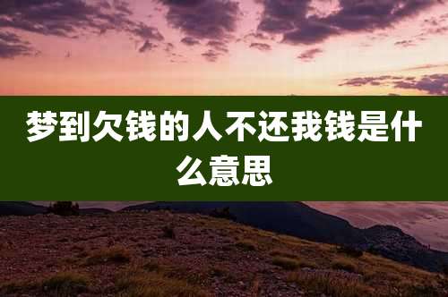 梦到欠钱的人不还我钱是什么意思
