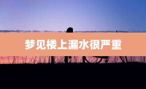 梦见楼上漏水很严重