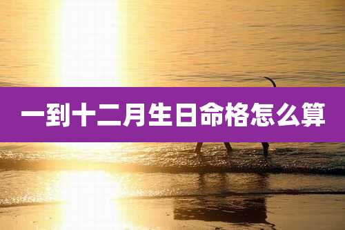 一到十二月生日命格怎么算