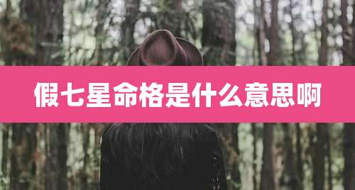 假七星命格是什么意思啊