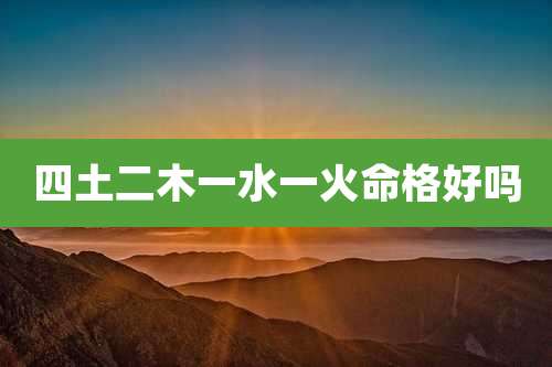 四土二木一水一火命格好吗