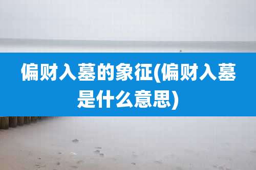 偏财入墓的象征(偏财入墓是什么意思)