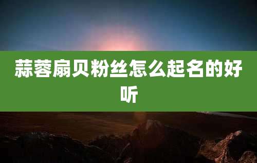 蒜蓉扇贝粉丝怎么起名的好听