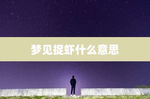 梦见捉虾什么意思
