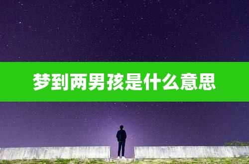 梦到两男孩是什么意思