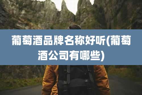 葡萄酒品牌名称好听(葡萄酒公司有哪些)