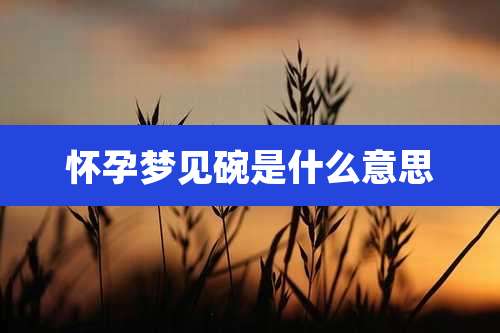 怀孕梦见碗是什么意思