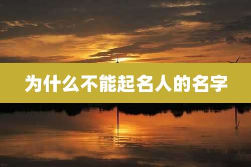 为什么不能起名人的名字