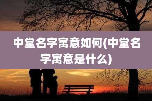 中堂名字寓意如何(中堂名字寓意是什么)