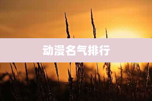 动漫名气排行