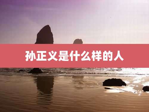 孙正义是什么样的人