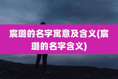 宸璐的名字寓意及含义(宸璐的名字含义)