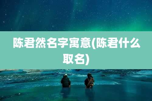 陈君然名字寓意(陈君什么取名)