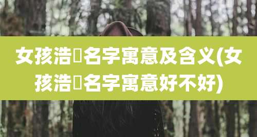 女孩浩玥名字寓意及含义(女孩浩玥名字寓意好不好)