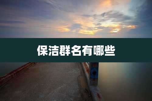 保洁群名有哪些