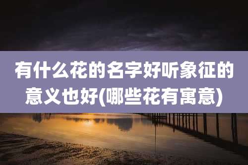 有什么花的名字好听象征的意义也好(哪些花有寓意)
