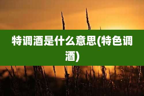 特调酒是什么意思(特色调酒)