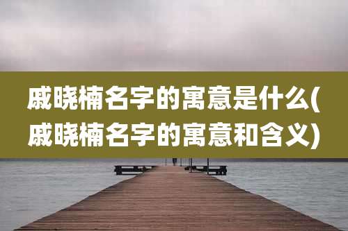 戚晓楠名字的寓意是什么(戚晓楠名字的寓意和含义)