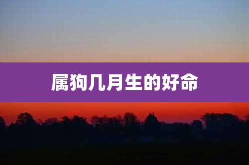 属狗几月生的好命