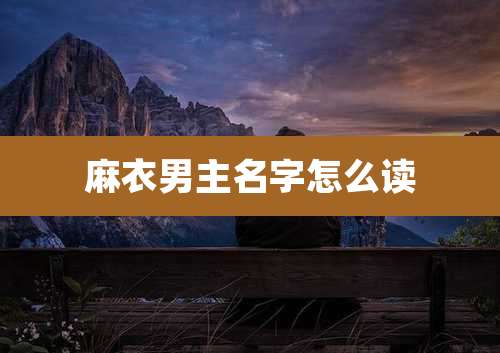 麻衣男主名字怎么读