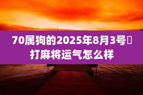 70属狗的2025年8月3号睌打麻将运气怎么样