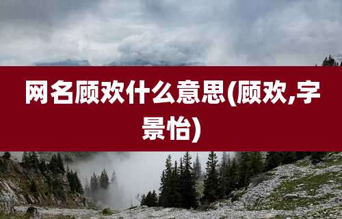 网名顾欢什么意思(顾欢,字景怡)