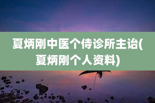 夏炳刚中医个侍诊所主诒(夏炳刚个人资料)
