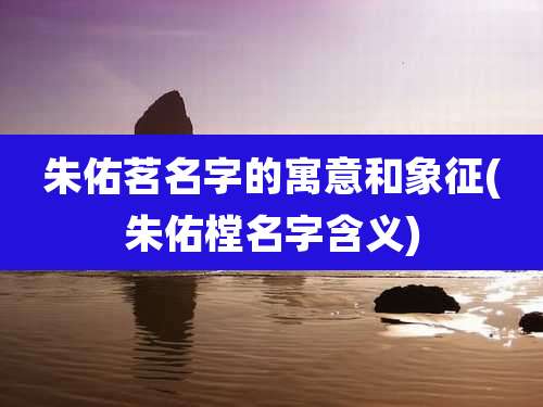 朱佑茗名字的寓意和象征(朱佑樘名字含义)