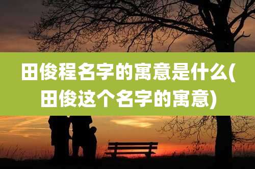 田俊程名字的寓意是什么(田俊这个名字的寓意)