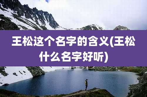 王松这个名字的含义(王松什么名字好听)