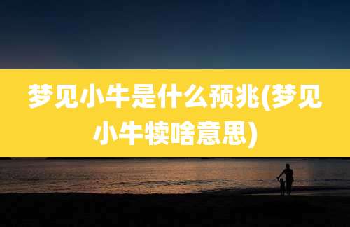 梦见小牛是什么预兆(梦见小牛犊啥意思)