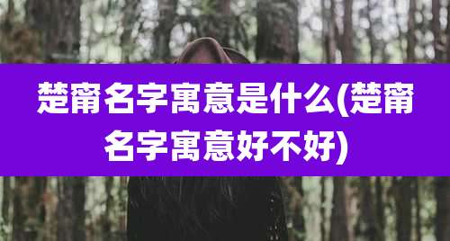 楚甯名字寓意是什么(楚甯名字寓意好不好)