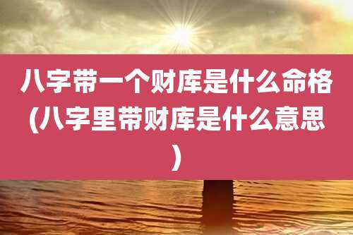 八字带一个财库是什么命格(八字里带财库是什么意思)