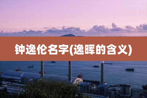 钟逸伦名字(逸晖的含义)