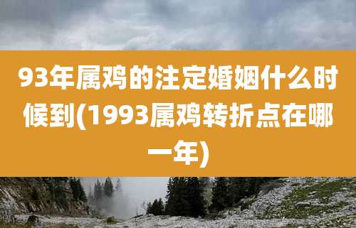 93年属鸡的注定婚姻什么时候到(1993属鸡转折点在哪一年)