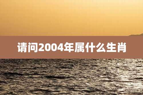 请问2004年属什么生肖