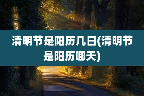 清明节是阳历几日(清明节是阳历哪天)