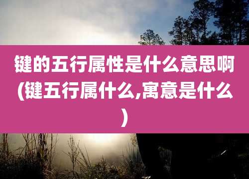 键的五行属性是什么意思啊(键五行属什么,寓意是什么)
