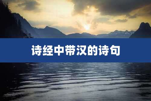 诗经中带汉的诗句