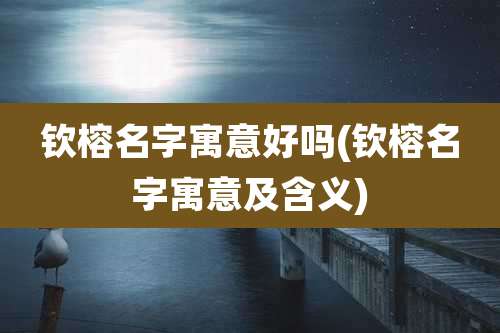 钦榕名字寓意好吗(钦榕名字寓意及含义)