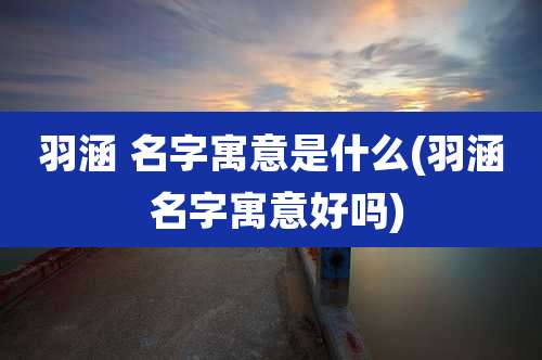 羽涵 名字寓意是什么(羽涵 名字寓意好吗)