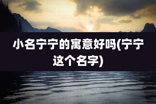 小名宁宁的寓意好吗(宁宁这个名字)