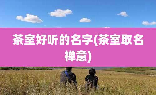 茶室好听的名字(茶室取名禅意)