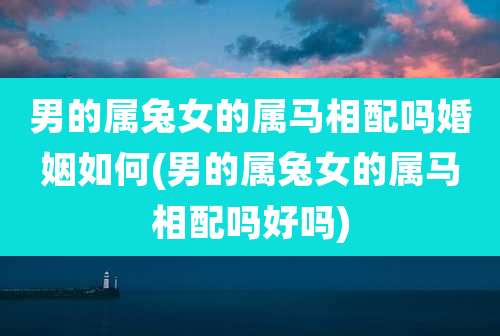 男的属兔女的属马相配吗婚姻如何(男的属兔女的属马相配吗好吗)