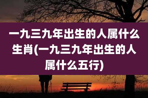 一九三九年出生的人属什么生肖(一九三九年出生的人属什么五行)